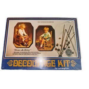 Vintage Cunningham Decoupage Kit Brian & Betsy 1974 Brand New Sealed
